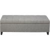 Christopher Knight Home Mission Fabric Storage Ottoman, Dark Blue, 18.75 x 50.50 x 16.00 inches(Grey fabric)