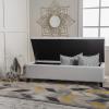 Christopher Knight Home Mission Fabric Storage Ottoman, Dark Blue, 18.75 x 50.50 x 16.00 inches(Light Grey fabric)