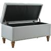 Christopher Knight Home Naja Ottoman Storage Bench, Modern Bed End Bench with Storage, Rectangular Ottoman Bench, Upholstered Storage Ottoman for Living Room, Entryway and Bedroom, Linen Beige(Linen Grey)