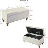 Christopher Knight Home Naja Ottoman Storage Bench, Modern Bed End Bench with Storage, Rectangular Ottoman Bench, Upholstered Storage Ottoman for Living Room, Entryway and Bedroom, Linen Beige(Linen Beige)