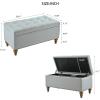 Christopher Knight Home Naja Ottoman Storage Bench, Modern Bed End Bench with Storage, Rectangular Ottoman Bench, Upholstered Storage Ottoman for Living Room, Entryway and Bedroom, Linen Beige(Linen Grey)