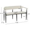 Christopher Knight Home Names Modern Metal Loveseat, Living Room Boucle Fabric Upholstered Settee, Curved Open Backrest 2-Seater Sofa, Cozy Couch for Bedroom/Apartment/Home Office, Black+ Gold + Beige