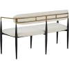 Christopher Knight Home Names Modern Metal Loveseat, Living Room Boucle Fabric Upholstered Settee, Curved Open Backrest 2-Seater Sofa, Cozy Couch for Bedroom/Apartment/Home Office, Black+ Gold + Beige