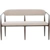 Christopher Knight Home Names Modern Metal Loveseat, Living Room Fabric Upholstered Settee, Curved Open Backrest 2-Seater Sofa, Cozy Couch for Bedroom, Apartment, Home Office, Black+Coffee+Beige(Black+coffee+beige)