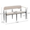 Christopher Knight Home Names Modern Metal Loveseat, Living Room Fabric Upholstered Settee, Curved Open Backrest 2-Seater Sofa, Cozy Couch for Bedroom, Apartment, Home Office, Black+Coffee+Beige(Black+ Gold + Beige)