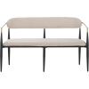 Christopher Knight Home Names Modern Metal Loveseat, Living Room Fabric Upholstered Settee, Curved Open Backrest 2-Seater Sofa, Cozy Couch for Bedroom, Apartment, Home Office, Black+Coffee+Beige(Black+ Gold + Beige)