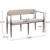 Christopher Knight Home Names Modern Metal Loveseat, Living Room Fabric Upholstered Settee, Curved Open Backrest 2-Seater Sofa, Cozy Couch for Bedroom, Apartment, Home Office, Black+Coffee+Beige(Black+coffee+beige)