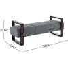 Christopher Knight Home Neapo Ottoman Bench, Ottoman with Armrest, Bench Chair, Rectangular Footstool, End of Bed Bench Seat, Linen Fabric Upholstery Ottoman for Living Room Bedroom Hall, Grey(Grey)