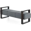 Christopher Knight Home Neapo Ottoman Bench, Ottoman with Armrest, Bench Chair, Rectangular Footstool, End of Bed Bench Seat, Linen Fabric Upholstery Ottoman for Living Room Bedroom Hall, Grey(Grey)