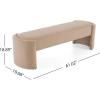 Christopher Knight Home Neapo Oval Ottoman, Upholstered Bench Ottoman, End of Bed Oval Bench Chair, Soft Fabric Footstool, Spacious Seating Chair for Living Room Bedroom Hallway, Light Camel