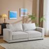 Christopher Knight Home Paren 81″ Modern Velvet Upholstered Loveseat, Comfy Living Room Sofa Couch with Wooden Frame, 2-Seater Upholstered Sofa Cloud Couch, Furniture for Hotel/Apartment, Light Grey(Beige)
