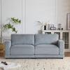 Christopher Knight Home Paren 81″ Modern Velvet Upholstered Loveseat, Comfy Living Room Sofa Couch with Wooden Frame, 2-Seater Upholstered Sofa Cloud Couch, Furniture for Hotel/Apartment, Light Grey(Light Grey)