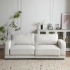 Christopher Knight Home Paren 81″ Modern Velvet Upholstered Loveseat, Comfy Living Room Sofa Couch with Wooden Frame, 2-Seater Upholstered Sofa Cloud Couch, Furniture for Hotel/Apartment, Light Grey(Beige)