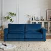 Christopher Knight Home Paren 81″ Modern Velvet Upholstered Loveseat, Comfy Living Room Sofa Couch with Wooden Frame, 2-Seater Upholstered Sofa Cloud Couch, Furniture for Hotel/Apartment, Light Grey(Blue)