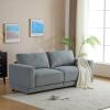 Christopher Knight Home Paren 81″ Modern Velvet Upholstered Loveseat, Comfy Living Room Sofa Couch with Wooden Frame, 2-Seater Upholstered Sofa Cloud Couch, Furniture for Hotel/Apartment, Light Grey(Light Grey)