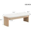 Christopher Knight Home Paxton Fabric Upholstered Ottoman Bench, Rectangular Foot Stools Ottoman, Entryway Wood Ottoman Footrest, Bedroom End of Bed Footstool,Living Room Sofa Extra Seat,Beige+Natural