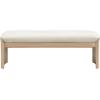 Christopher Knight Home Paxton Fabric Upholstered Ottoman Bench, Rectangular Foot Stools Ottoman, Entryway Wood Ottoman Footrest, Bedroom End of Bed Footstool,Living Room Sofa Extra Seat,Beige+Natural