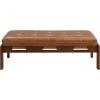 Christopher Knight Home Penley Modern Faux Leather Upholstered Ottoman Coffee Table, Wooden Rectangular Cocktail Ottoman, Living Room Sofa Footstool, Brown+Walnut(Brown+walnut)
