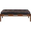 Christopher Knight Home Penley Modern Faux Leather Upholstered Ottoman Coffee Table, Wooden Rectangular Cocktail Ottoman, Living Room Sofa Footstool, Brown+Walnut(Dark Brown+walnut)