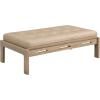 Christopher Knight Home Penley Modern Faux Leather Upholstered Ottoman Coffee Table, Wooden Rectangular Cocktail Ottoman, Living Room Sofa Footstool, Brown+Walnut(Taupe+brown)