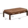 Christopher Knight Home Penley Modern Faux Leather Upholstered Ottoman Coffee Table, Wooden Rectangular Cocktail Ottoman, Living Room Sofa Footstool, Brown+Walnut(Brown+walnut)