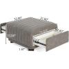 Christopher Knight Home Reyno Upholstered Ottoman with Storage for Living Room, Faux Leather Storage Ottoman Foot Rest with Side Drawers, Modern Square Coffee Table with Wooden Frame, Grey