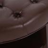 Christopher Knight Home Rumbrook Tufted Round Ottoman with Shelf – Faux Leather – Dark Brown/Espresso(Dark Brown)