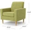 Christopher Knight Home Sawyer Mid-Century Modern Fabric Club Chair, Muted Green / Natural