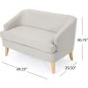 Christopher Knight Home Sheena Mid-Century Modern Fabric Loveseat, Beige / Natural(Beige / Natural)