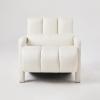 Christopher Knight Home Smyth Modern Armchair, Upholstered Accent Chair,Minimalist Lounge Chair, Cozy Seating Chair,Bedroom Chair,with Linen Fabric and a Pillow, Beige(Beige)