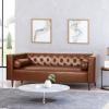 Christopher Knight Home Solomon Contemporary Tufted Deep Seated Sofa with Accent Pillows, Midnight Black and Espresso(Cognac Brown and Espresso)