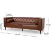 Christopher Knight Home Solomon Contemporary Tufted Deep Seated Sofa with Accent Pillows, Midnight Black and Espresso(Cognac Brown and Espresso)