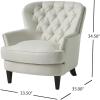 Christopher Knight Home Tafton Fabric Club Chair, Light Blue(Ivory)