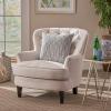 Christopher Knight Home Tafton Fabric Club Chair, Light Blue(Ivory)