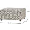 Christopher Knight Home Tempe Fabric Storage Ottoman, Grey Geometric Patterned