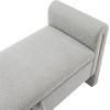 Christopher Knight Home Upholstered Storage Ottoman, Teddy Fabric Bench with Solid Wood Legs, Comfortable Foot Rest Stool, Storage Bench for Bedroom End of Bed, Living Room, Dining Room, Green(Grey)