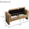 Christopher Knight Home Upholstered Storage Ottoman, Teddy Fabric Bench with Solid Wood Legs, Comfortable Foot Rest Stool, Storage Bench for Bedroom End of Bed, Living Room, Dining Room, Green(Khaki)