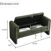 Christopher Knight Home Upholstered Storage Ottoman, Teddy Fabric Bench with Solid Wood Legs, Comfortable Foot Rest Stool, Storage Bench for Bedroom End of Bed, Living Room, Dining Room, Green(Green)