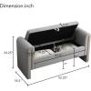 Christopher Knight Home Upholstered Storage Ottoman, Teddy Fabric Bench with Solid Wood Legs, Comfortable Foot Rest Stool, Storage Bench for Bedroom End of Bed, Living Room, Dining Room, Green(Grey)