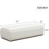 Christopher Knight Home Veres Boucle Upholstered Ottoman Bench, Rectangular Foot Stools Ottoman, Entryway Wood Ottoman Footrest, Bedroom End of Bed Footstool, Living Room Sofa Extra Seat, Milky White