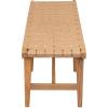 Christopher Knight Home Vinson Country Style Acacia Wood Bedroom Armless Bench with Woven PU Leather Seat, Wooden End of Bed Footrest Stool, Accent Living Room/Entryway Ottoman Bench, Natural Brown