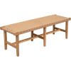 Christopher Knight Home Vinson Country Style Acacia Wood Bedroom Armless Bench with Woven PU Leather Seat, Wooden End of Bed Footrest Stool, Accent Living Room/Entryway Ottoman Bench, Natural Brown