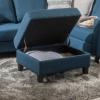 Christopher Knight Home Zahra Fabric Storage Ottoman, Dark Blue