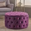 Christopher Knight Home Zelfa Velvet Ottoman, Fuchsia, Round