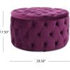Christopher Knight Home Zelfa Velvet Ottoman, Fuchsia, Round
