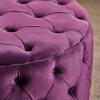 Christopher Knight Home Zelfa Velvet Ottoman, Fuchsia, Round