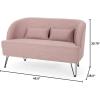 Great Deal Furniture Jordan Modern Fabric Loveseat with Hairpin Legs,Teal, Black,309517(Light Blush)
