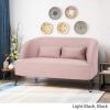 Great Deal Furniture Jordan Modern Fabric Loveseat with Hairpin Legs,Teal, Black,309517(Light Blush)
