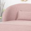 Great Deal Furniture Jordan Modern Fabric Loveseat with Hairpin Legs,Teal, Black,309517(Light Blush)