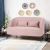 Great Deal Furniture Jordan Modern Fabric Loveseat with Hairpin Legs,Teal, Black,309517(Light Blush)